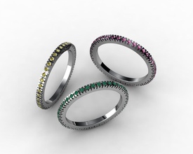 l'eternità anello di banda gioielli diamante preziosi oro le signore moda fidanzamento argento disco platino diamanti anelli 3d print model - Mito3D