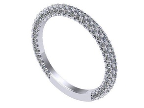 éternité bande v2 024 diamant d'or argent bijoux bague anneaux 3d print model - Mito3D