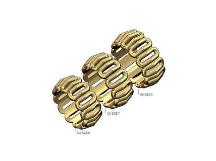 eternidade dobrado ligação banda us tamanhos 6 7 8 ouro joalheria imprimível anel prata luxo bling empilhador empilhável jóias moda 3d modelo argolas 3d print model - Mito3D