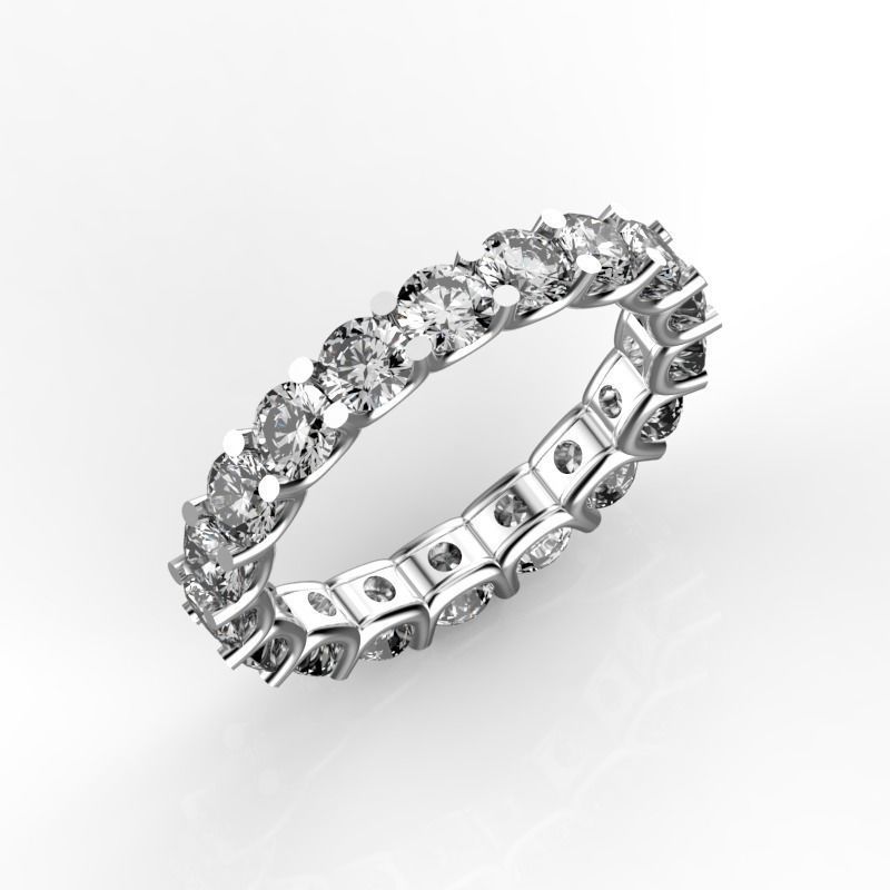 l'eternità anello di diamanti gioielli anelli diamante matrimonio preziosi gioiello disco platino brillante brilhante 3D print model - Mito3D