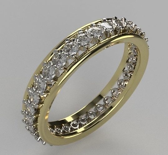 eternità fedina diamanti gioiello oro argento stampabile diamante gioielleria gemma brillante platino artdesignpn liguori anelli 3D print model - Mito3D