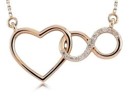 eternity heart necklace jewelry romance precious printable luxury pendant gold eternitypendant heartpendant pendants 3d print model - Mito3D
