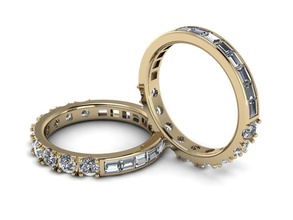 eternity jewelry ring 001 gold elegant disjunct luxury chrome steel shining glazed metallic retro printable sterling rings silver 3d print model - Mito3D