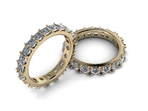 eternity jewelry ring 003 engagment minimalist luxury gold silver diamond printable jewel jewellery wedding engagement gem sterling rings 3d print model - Mito3D