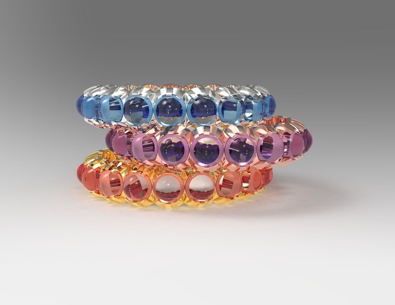 eternity ring001 jewelry gold silver pinkgold gems ring precious luxury gem rings 3D print model - Mito3D