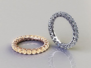 eternidad anillo joya compromiso joyería boda precioso solitario anillos piedras oro piedra preciosa diamante ropa perlas diamantes 3d print model - Mito3D