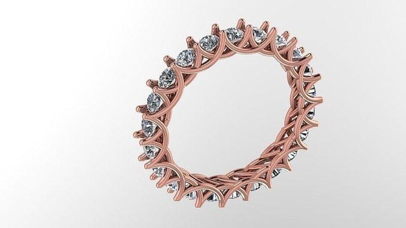 eternity ring jewelry gold silver printable diamond jewel jewellery wedding gem 3d cad rings 3d print model - Mito3D