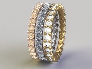 eternidad anillo joyas oro diamantes plata piedras 3d compromiso diamante anillos joya boda joyería piedra preciosa platino 3d print model - Mito3D
