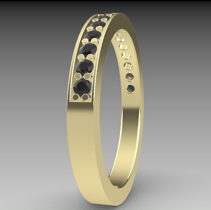 eternity ring jewelry rings pave stone diamond gold silver infinity woman gemstones band round jewellery women 3D print model - Mito3D