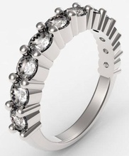 garra conjunto eternidade anel argolas joalheria garras pinos jóias noivado banda casamento diamante projeto 3ddesign 3d 3dp 3dprinting imprimível ouro 3d print model - Mito3D