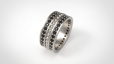 ewigkeit ring 02 eu 56 größe gold juwel silber druckbar diamant band männer thomas sabo schmuck ringe 3d print model - Mito3D