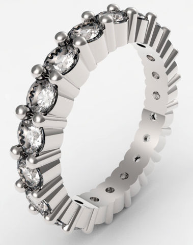 bague d'éternité 20 x 3mm tours bijoux de l'anneau les anneaux l'éternité la bande clawset slaws des fourches classique 3D print model - Mito3D