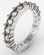 anillo de eternidad 20 x 3 mm rondas la joyería los anillos banda clawset slaws cornamenta clásico 3d print model - Mito3D