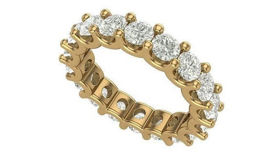 eternidad anillo 22 puntero diamante piedras Talla joyería joya lujo oro precioso imprimible plata platino compromiso Boda anillos brillante libra esterlina 3d print model - Mito3D