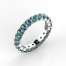 eternity ring 3 mm jewelry rings stones gemstones gems jewellery diamond gemstone diamonds topaz 3d print model - Mito3D