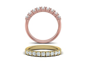 anello di eternità modello 3d 9 pietre stile stampabile 3dmodel gioielli diamanti d'oro diamante moda 3dring usa il canada la gran bretagna cad australia gioiello 9stones matrimonio promessa anelli 3d print model - Mito3D
