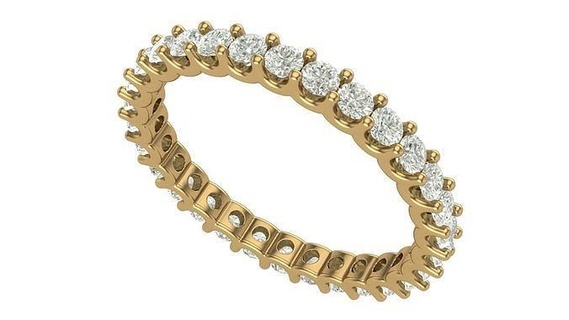 eternidad anillo 4 puntero piedras joyería joya oro imprimible anillos diamante Boda compromiso platino brillante Moda canalla diseño 3d print model - Mito3D
