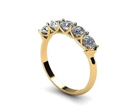 eternità squillare 5 bianca diamante gioielleria oro stampabile gioiello nozze brillante Fidanzamento argento platino moda bellezza dito anelli 3d print model - Mito3D