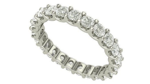 eternidad anillo 9 puntero diamante Talla joyería joya oro imprimible anillos Boda compromiso platino brillante libra esterlina blanco canalla 3d print model - Mito3D