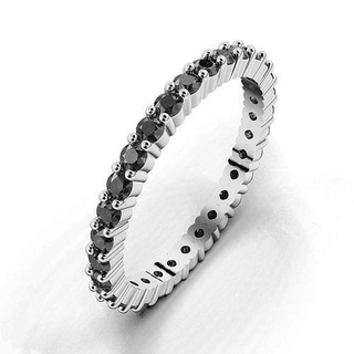 éternité bague rond 1 8mm bijoux anneaux mariage engagement bande diamant solitaire argent bijou gemme mode désherbage femme 3d print model - Mito3D