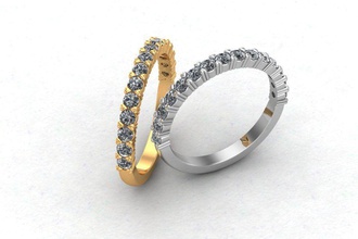 eternità squillare ambientazione taglia l diamante argento moda stampabile gioielleria platino brillante oro fidanzamento nozze classico cuore artiglio artigli anelli 3d print model - Mito3D