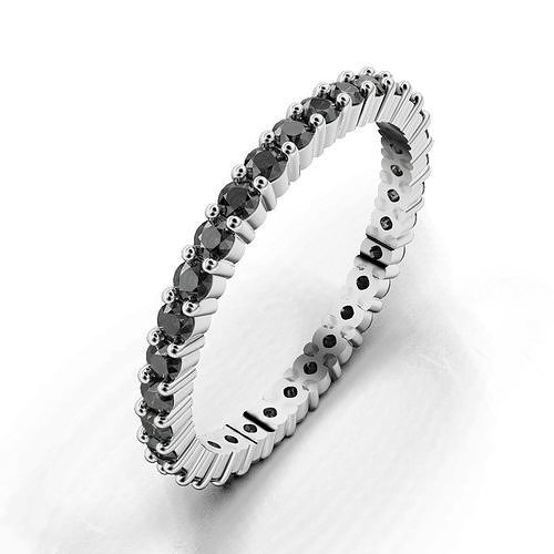 eternity ringround 1 7mm ring jewelry rings wedding engagement band diamond solitaire silver jewel jewellery gem fashion weedingband womenring 3D print model - Mito3D