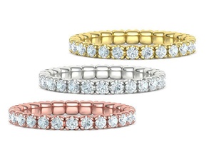 eternidad Boda banda anillo 2mm piedras 3dmodel joyería joya anillos bandas Moda diamante imprimible Estados Unidos 3d print model - Mito3D