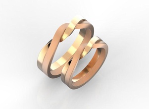 l'éternité bandes de mariage bijoux les anneaux la bande d'or bague en or uniques 3d print model - Mito3D