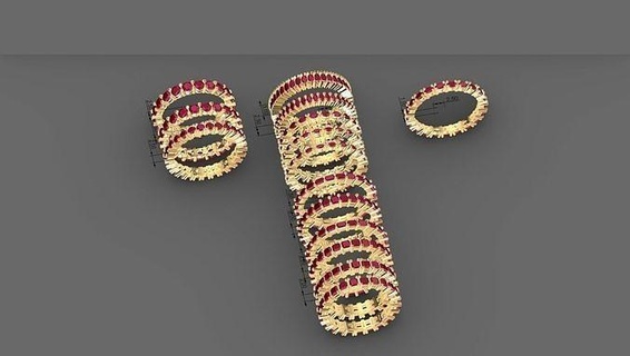 éternités anneaux aneis or argent bijoux 3d print model - Mito3D