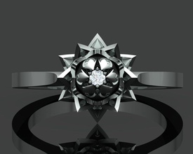 etereo anello lotus gioielli preziosi royalty 3d stampabile gioiello moda anelli il design 3dprintmodel fiore gemma di lusso 3d print model - Mito3D