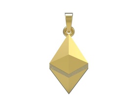 ethereum pendant crypto cryptocurrency bitcoin currency coin treasure cash bank gold dollar jewelry pendants 3d print model - Mito3D