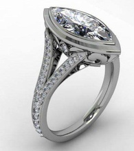 etoile marquise engagement ring jewelry diamond platinum gold silver ruby sapphire diamonds rings 3d print model - Mito3D