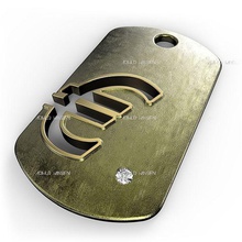 euro symbol 3d 3ds amulet army dog emblem fetishgold jewelry max monogram necklace pendant printable silver tags talisman zbrush ztl pendants 3d print model - Mito3D