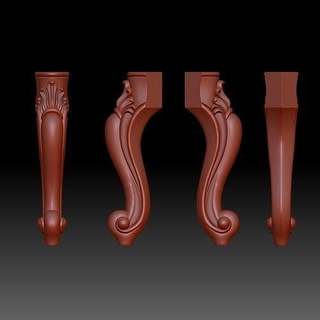 european carved furniture legs 01 stool new chinese modern jane nordic american wood carving tea table sofa mahogany dressing dining chair house 3d print model - Mito3D