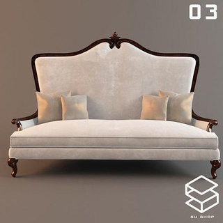 european style bed plant armchair furniture bedroom interior boconcept ney pillow blanket scandinavian bed house  3d print model - Mito3D