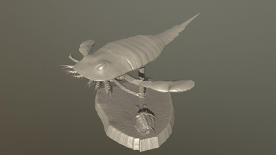eurypterus remipes escultura animal dinosaurio paleoarte arte esculturas 3d print model - Mito3D