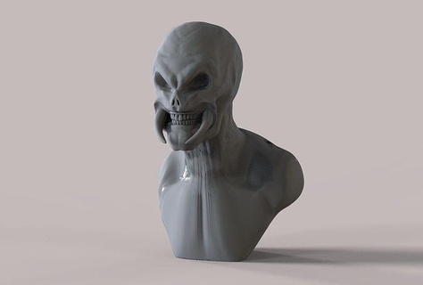 böse Büste Monster Kreatur Fantasie Kopf Skulptur Statue Satan Luzifer Kunst Skulpturen 3d print model - Mito3D