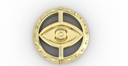 evil eye coin design 3d printing jewelry asset game cad art coins badges 3d print model - Mito3D
