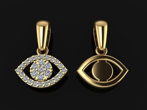 evil eye diamond pendant jewelry chain necklace jewellery jewel religious hamsa dainty small antique modern traditional fashion trends pendants 3d print model - Mito3D