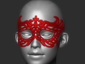 evil girl mask women masks masquerade ceremonial society fashion 3d print model - Mito3D