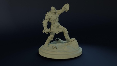 kötü ork canavar savaşçı baskı 3d zbrush yaratık zırh şövalye savaş kalkan fantezi kurgusal iblis şeytan askeri kişi sanat heykeller 3d print model - Mito3D