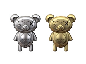 evil panda bear pendant charm teddy jewelry jewellery printable fashion gold silver sterling necklace simple hiphop miniature relief keychain figurine skull bad pendants 3d print model - Mito3D