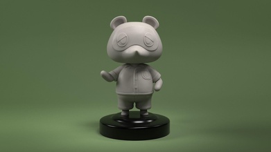 evil tom nook - animal crossing figure toy art doll figurine character game statue nintendo gameart sculpture printtoy clay teddy racoon sculptures 3d print model - Mito3D