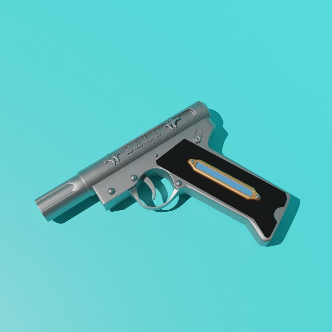 evoker shin megami tensei persona 3 gun pistol weapon anime games toys 3D print model - Mito3D