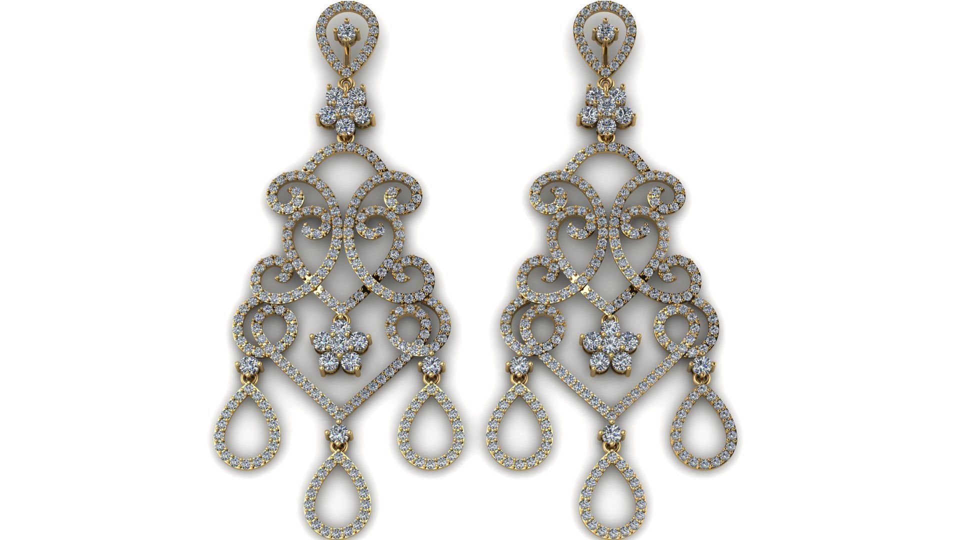 ew000252 earring jewelry diamond jewellery gem gold brilliant fashion beauty earrings 3D print model - Mito3D
