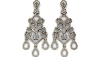 ew000252 Ohrring Schmuck diamond gem gold genial Mode-Schönheit Ohrringe 3d print model - Mito3D