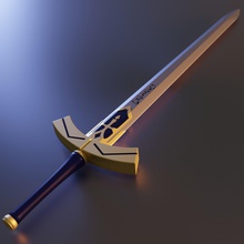 excalibur inspiré by sabre sort séries rester nuit zéro grandiose ordre épée impression cosplay soutenir artoria pendragon lame arthur roi légendaire costume arthurie jeux jouets 3d print model - Mito3D