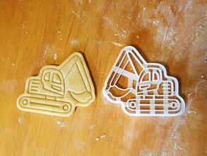 excavator cookie cutter truck cookies biscuit baked baking bakery protonik kitchen dining house construction building 3d print model - Mito3D