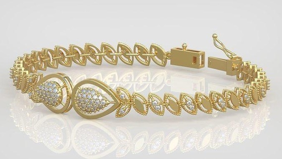 esclusivo braccialetto modello 3d stampabile 0026 15 gioielleria gioiello pendente ciondoli lusso anelli orecchino orecchini collana nozze diamante squillare oro platino argento Catene braccialetti 3d print model - Mito3D