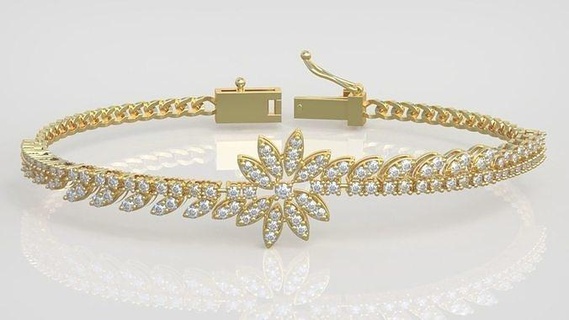 esclusivo braccialetto modello 3d stampabile 0051 gioielleria gioiello pendente ciondoli lusso anelli squillare orecchino orecchini collana nozze diamante oro platino Catene braccialetti 3d print model - Mito3D